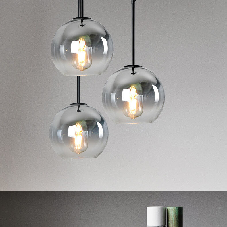 1-Light Glass Pendant Light with Taavita Color Gradient
