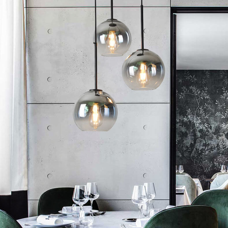 1-Light Glass Pendant Light with Taavita Color Gradient