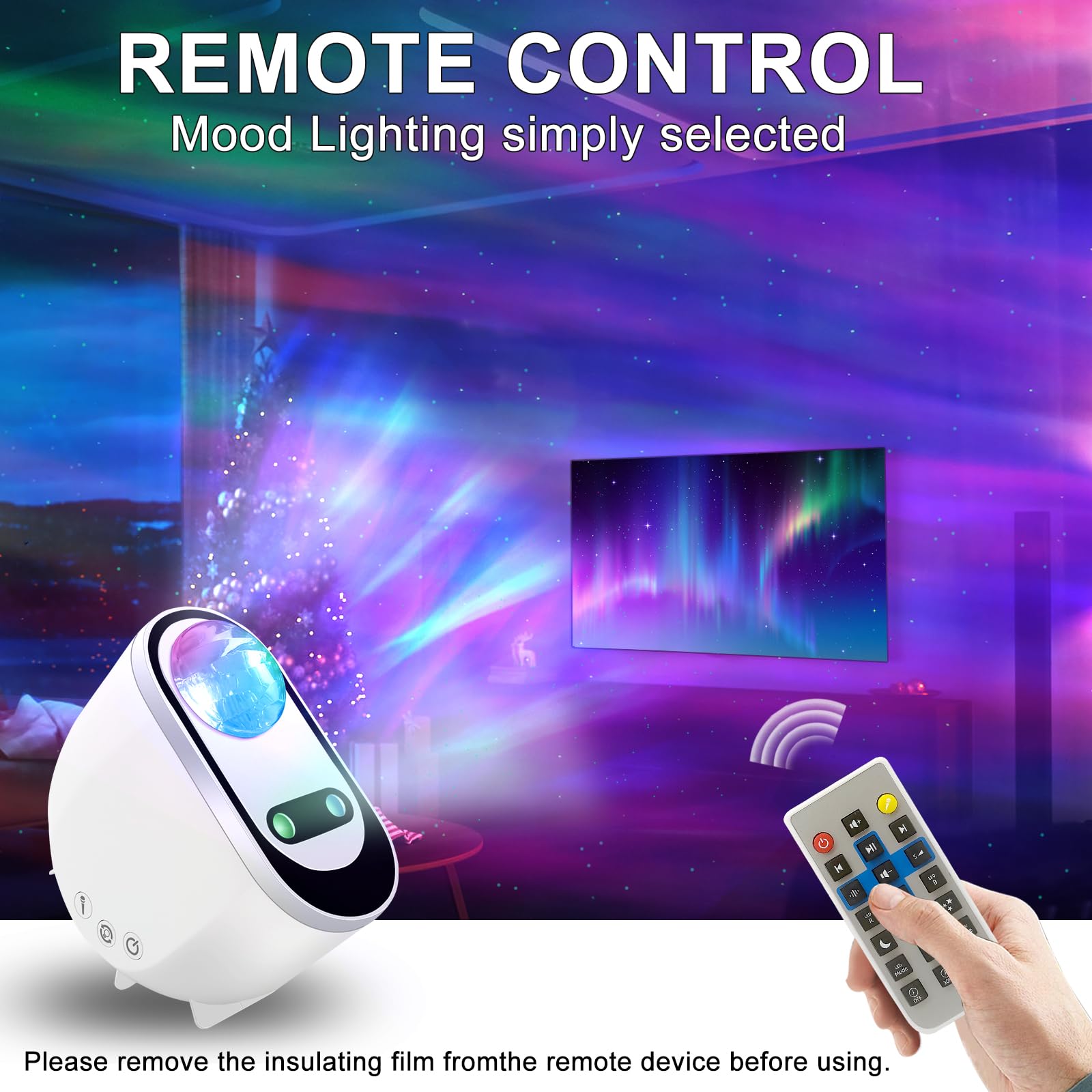 LED Ocean Wave Projector with Bluetooth Speaker and Voice Control for Relaxation
