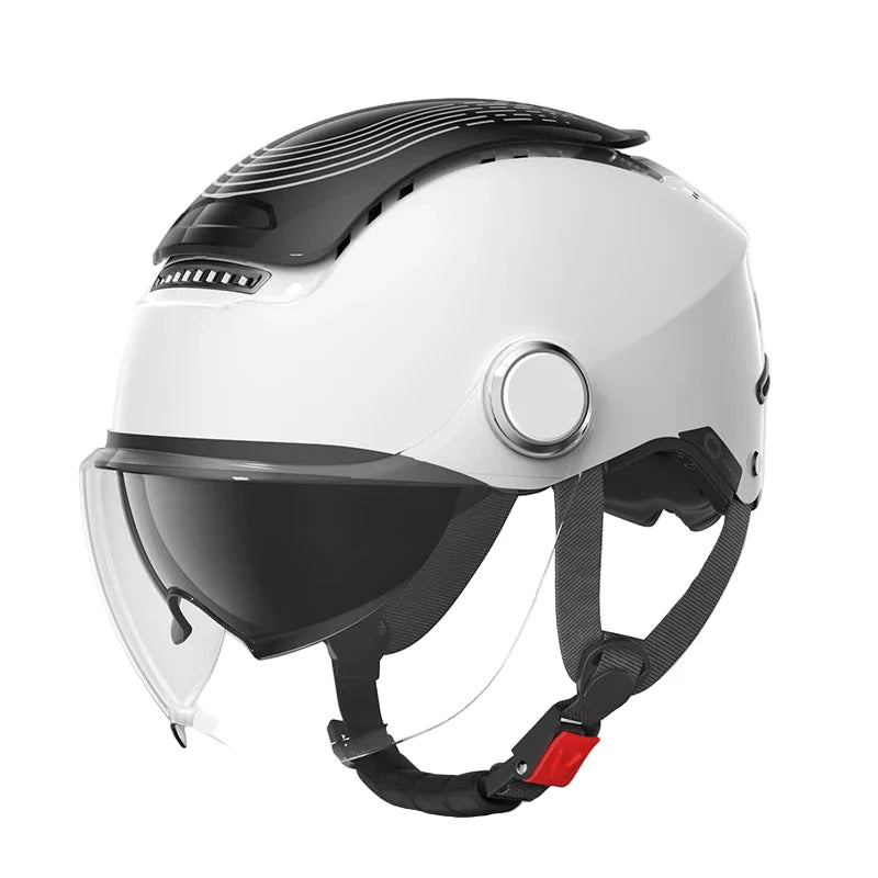 Lightweight Open Face Motorcycle Helmet – Dual Lenses & Breathable Design for Summer