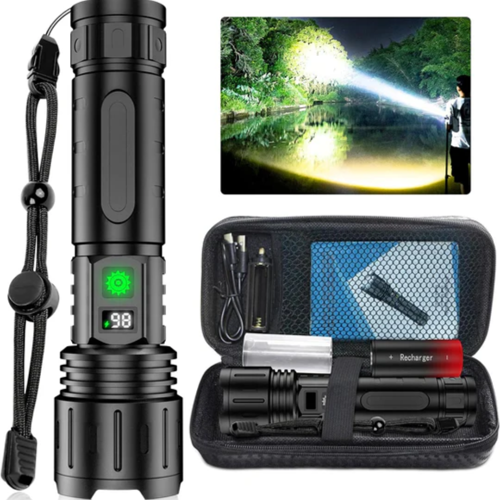 LED Tactical Flashlight with Rechargeable Battery for Outdoor Emergencies