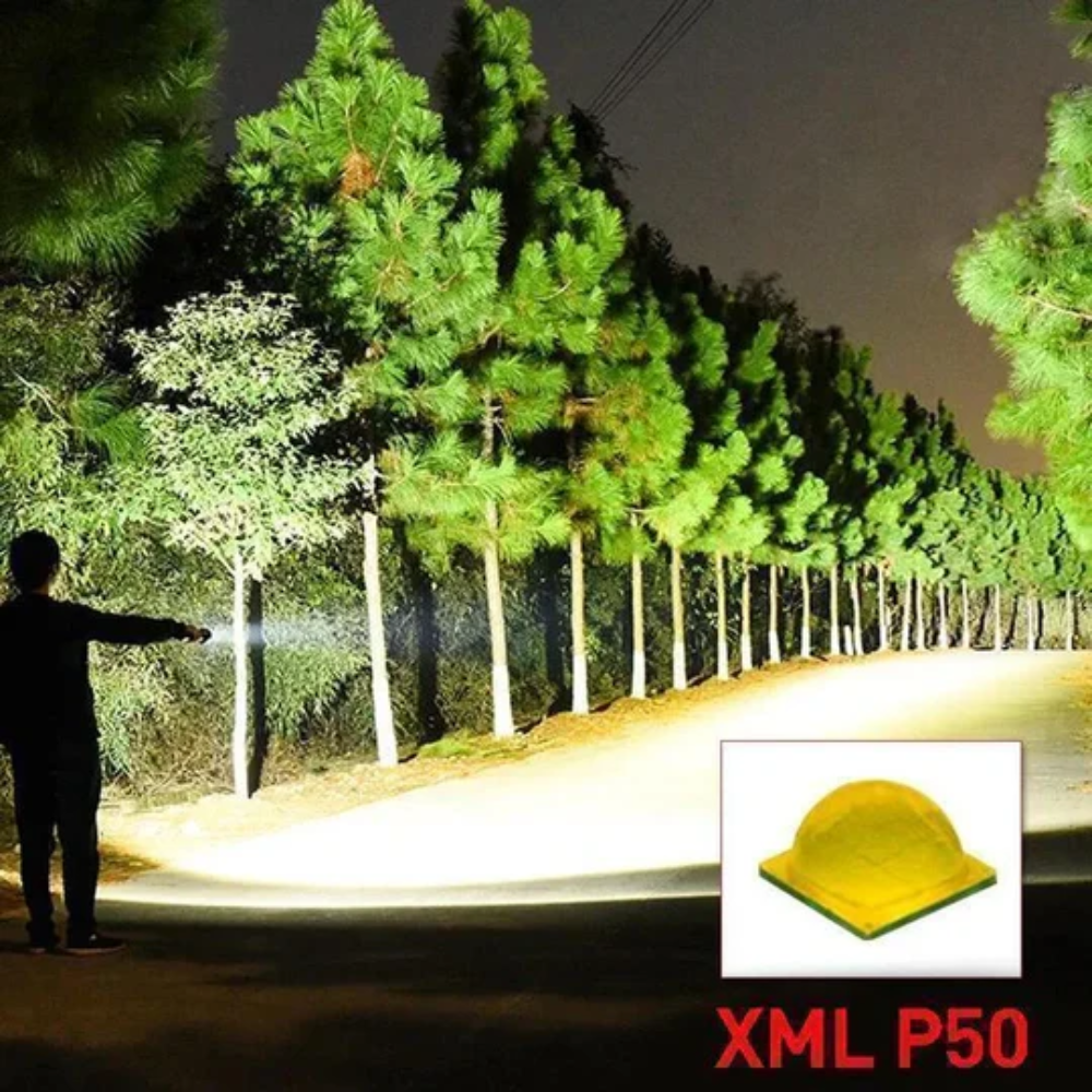 LED Tactical Flashlight with XHP50.2 Rechargeable Battery for Outdoors and Emergencies
