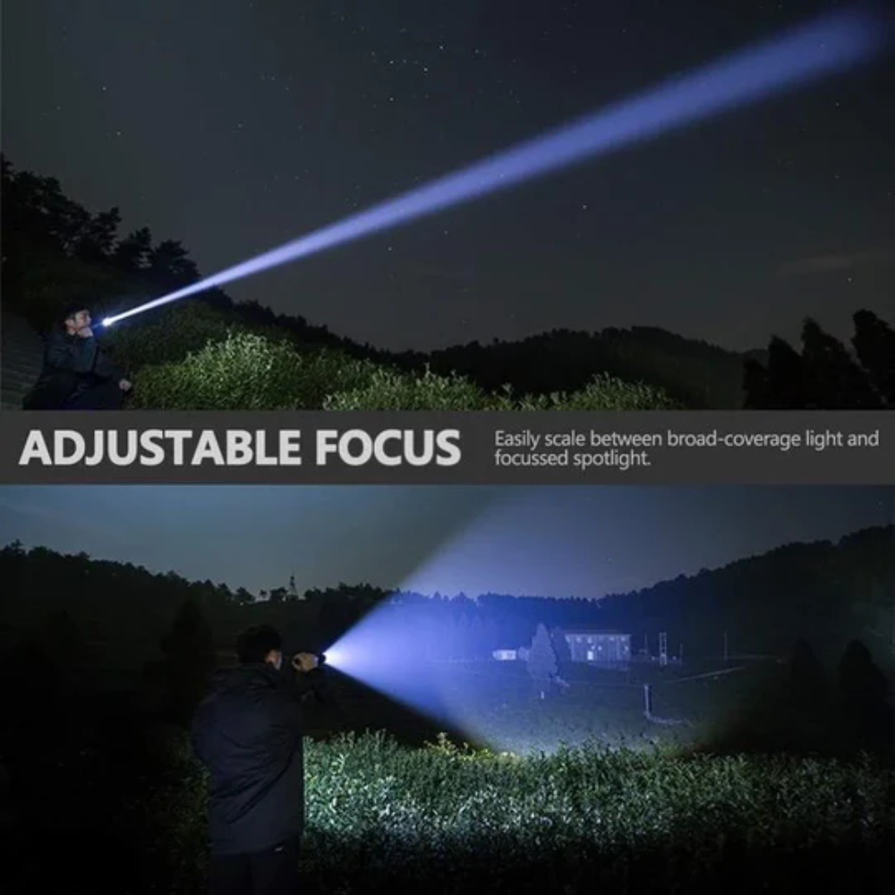 LED Tactical Flashlight with XHP50.2 Rechargeable Battery for Outdoors and Emergencies