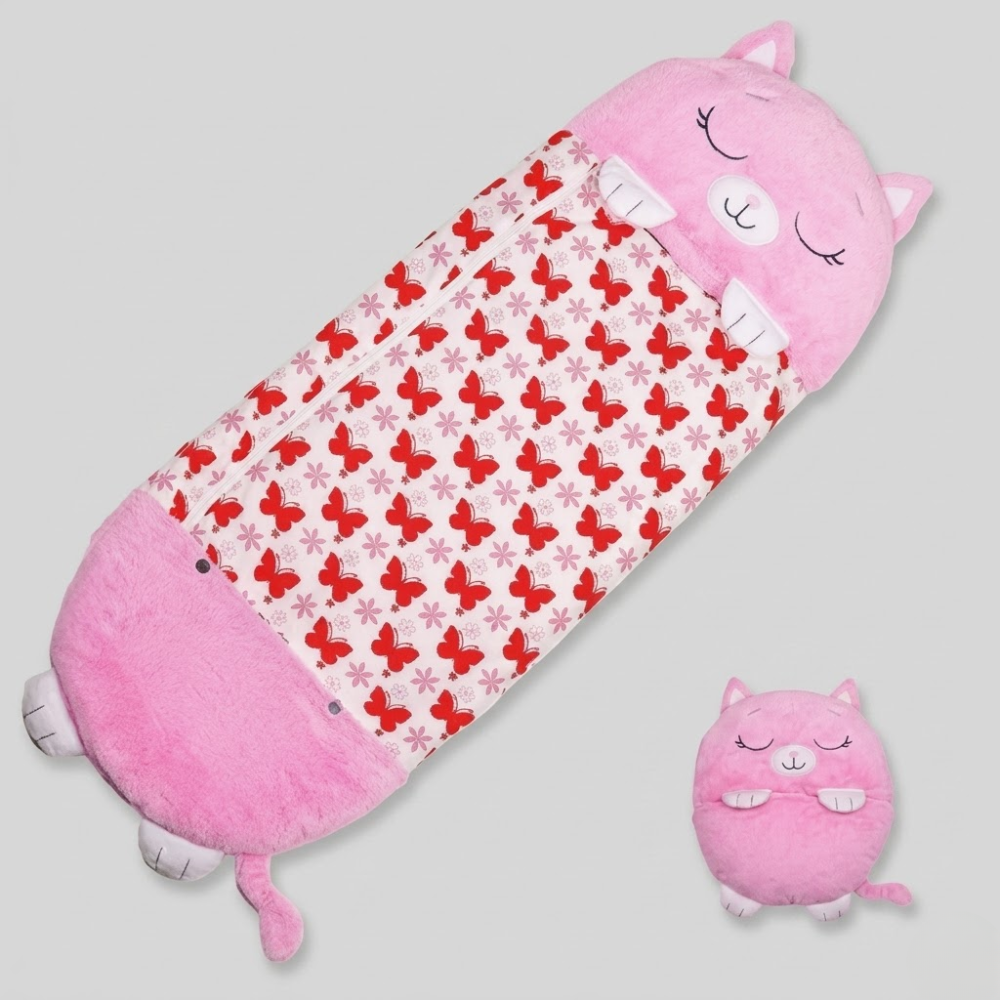 Kids Travel Sleeping Bag with Animal Pattern and Toddler Mat