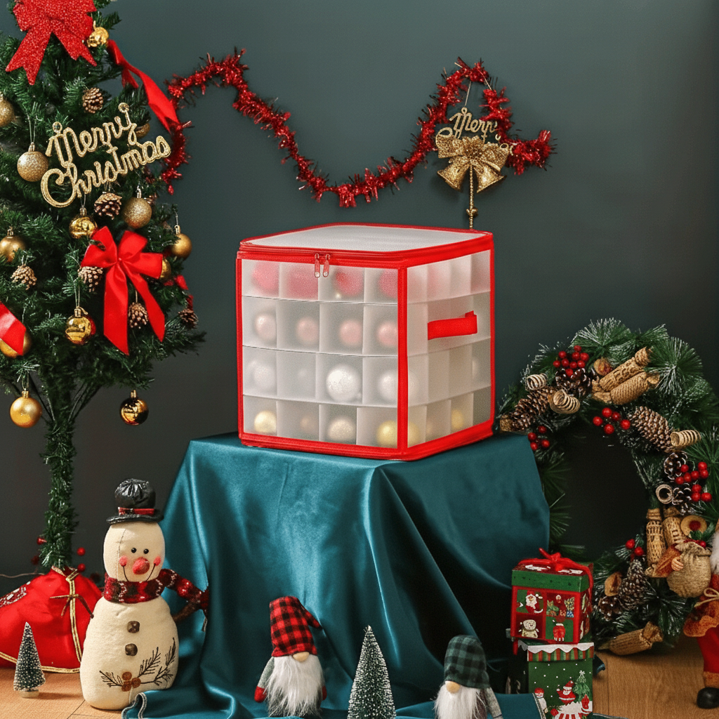 Transparent Holiday Ornament Storage Container