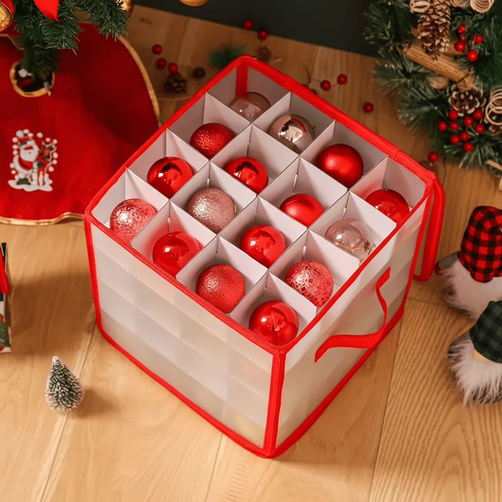 Transparent Holiday Ornament Storage Container