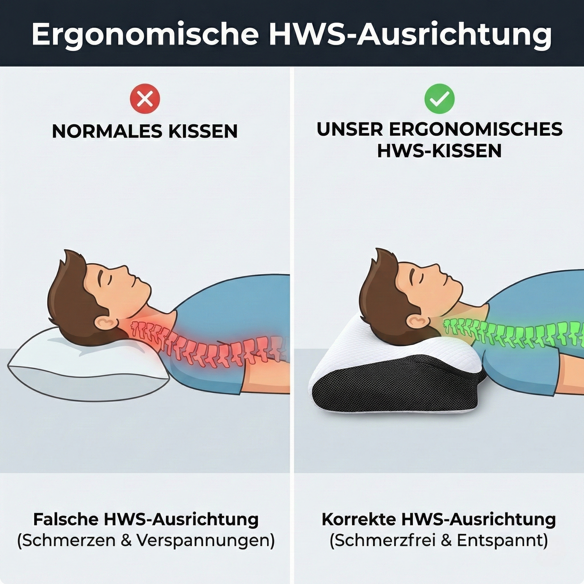 Supportive Neck Pillow for Pain-Free Restful Sleep