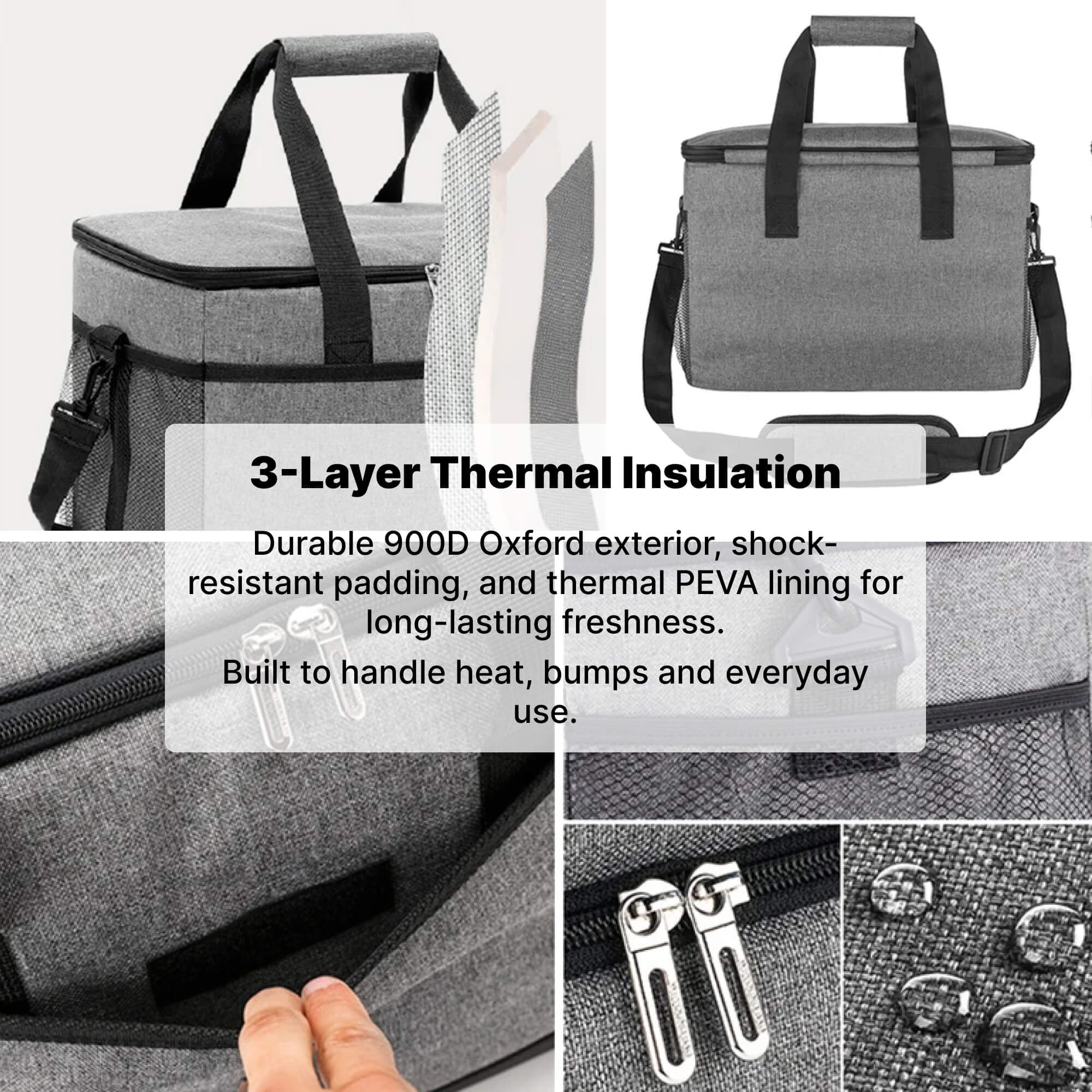 33L Insulated Waterproof Cooler Bag for Outdoor Snacks and Drinks