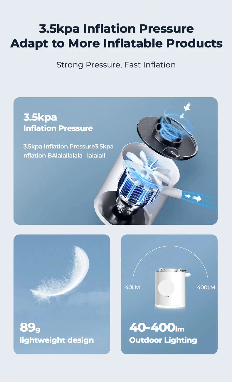 Portable Mini Air Pump for Camping and Beach – USB Rechargeable