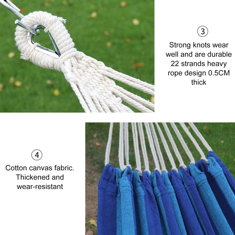 Portable Double Layer Canvas Hammock with Reinforced Safety Cords