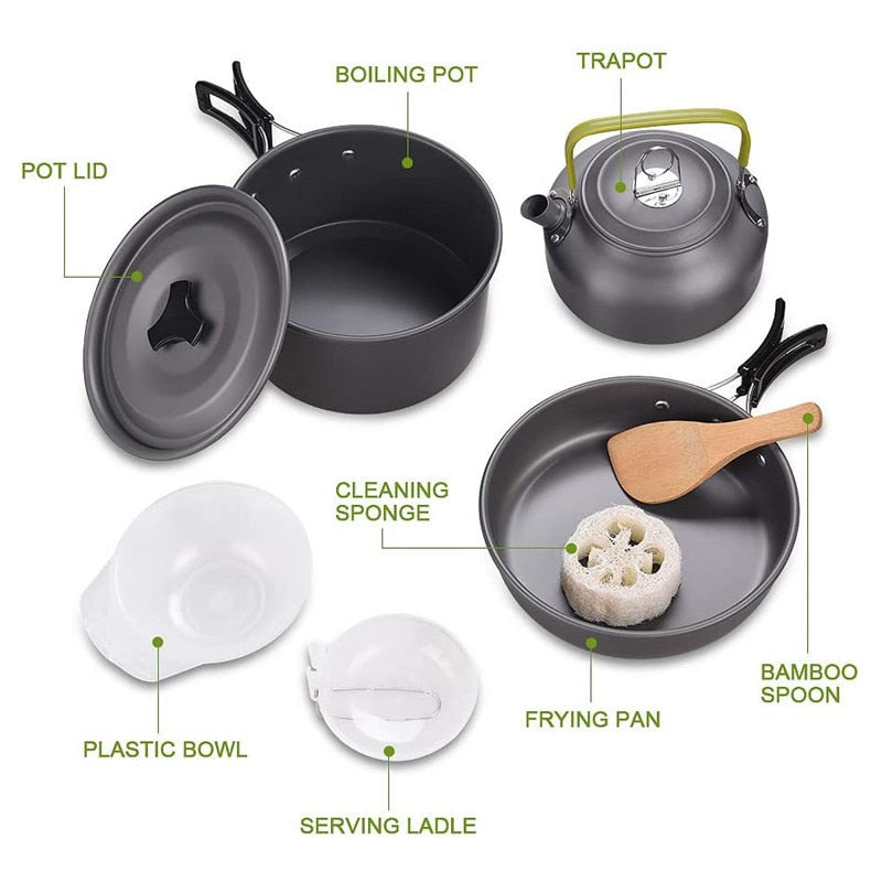 Camping Cookware Set for Outdoor Use – Lightweight and Versatile Cooking Tools
