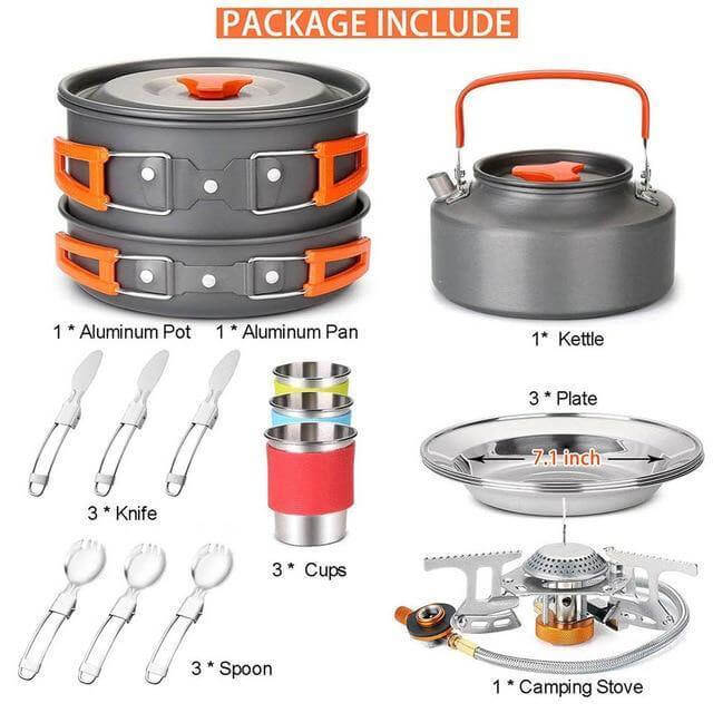 Compact Portable Camping Stove Set with Lightweight Cooking Gear for Outdoors