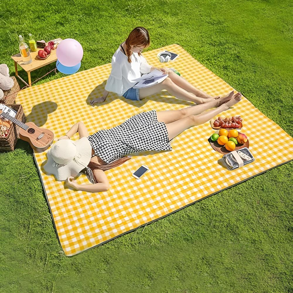 Waterproof Picnic Blanket - Soft Top Layer, Foldable Outdoor Mat