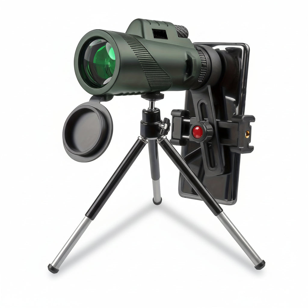 Compact Monocular Telescope with 8x Zoom and Smartphone Adapter for Travel and Bird Watching