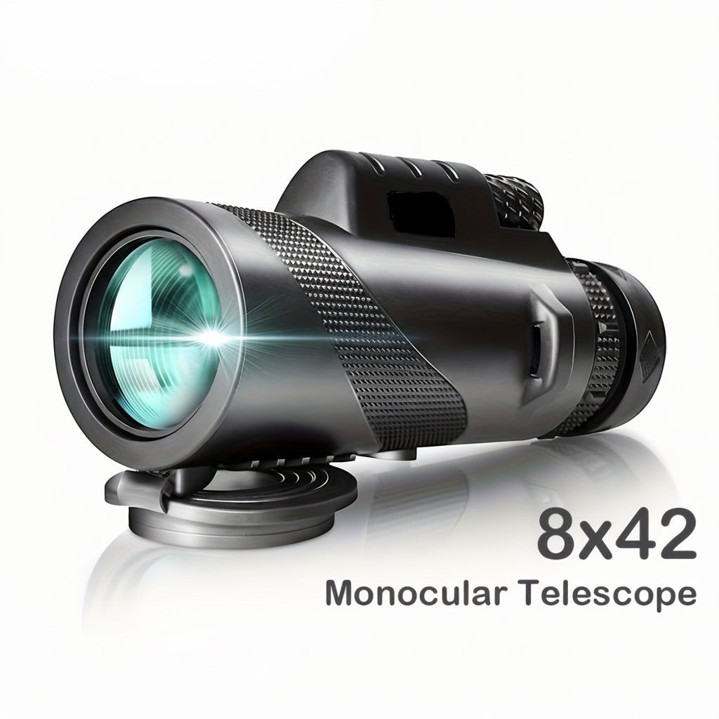 Compact Monocular Telescope with 8x Zoom and Smartphone Adapter for Travel and Bird Watching