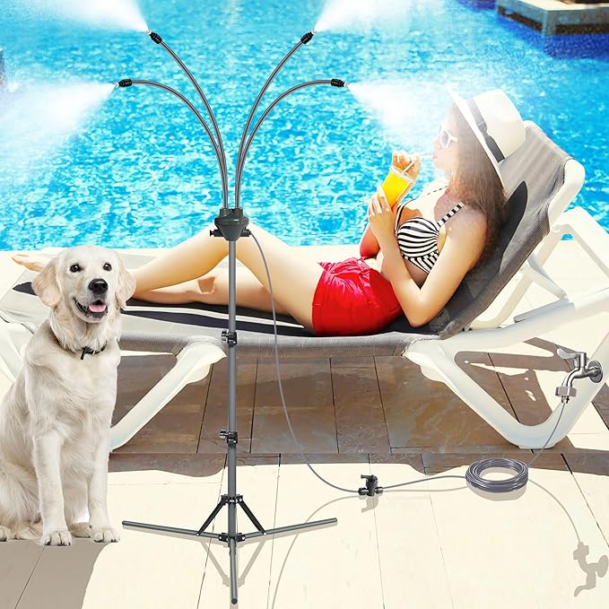Patio Cooling System – Adjustable Height Water Mister with Fine Spray