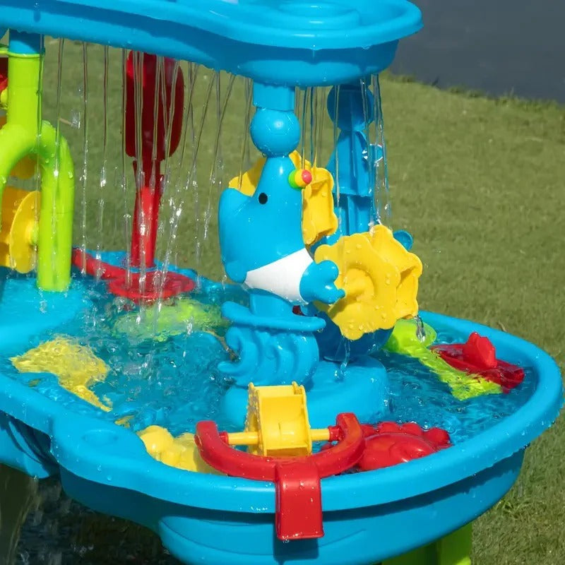 Multi-Section Sand and Water Activity Table for Outdoor Kids Play