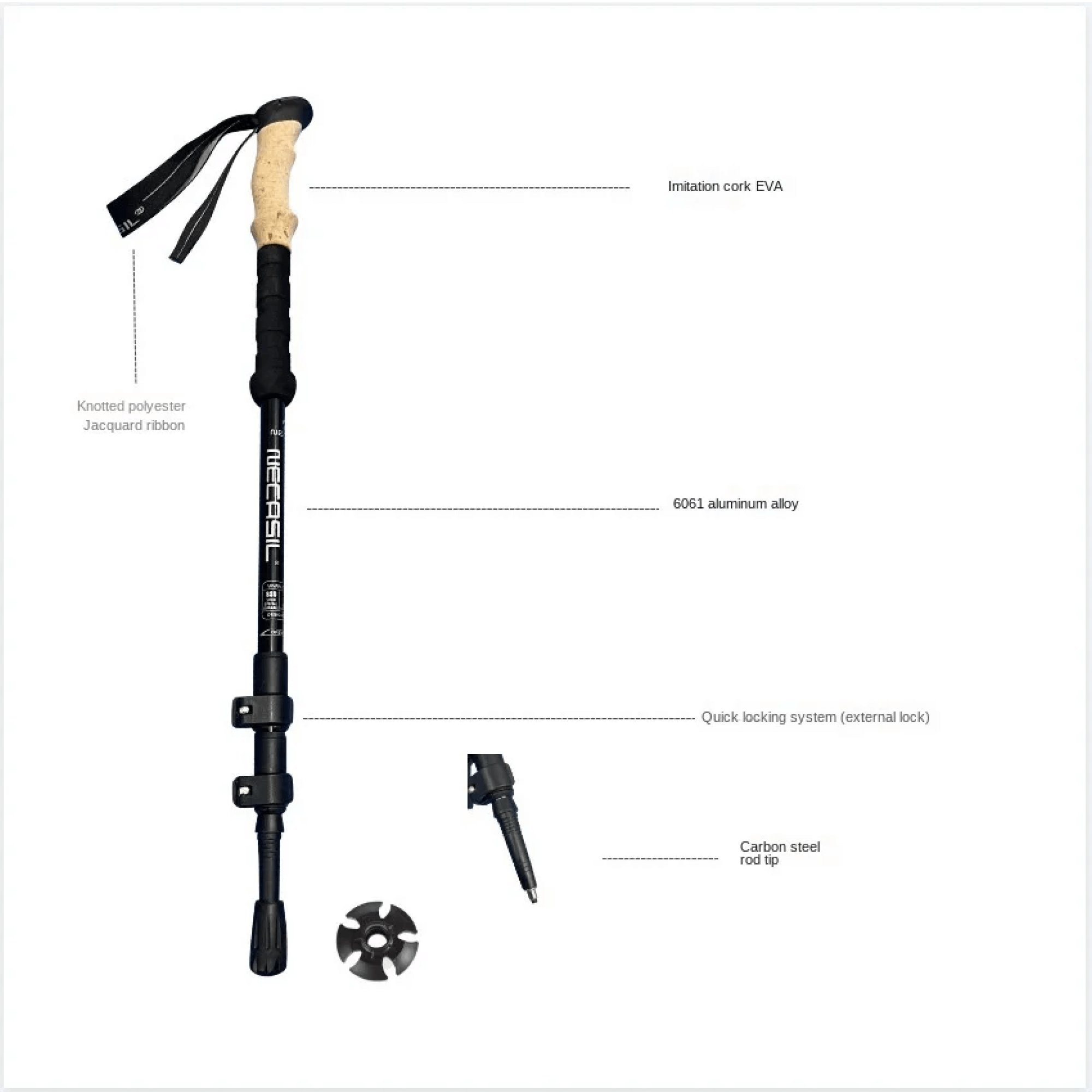 Collapsible Hiking Poles for Outdoor Trekking | Lightweight Aluminum Support