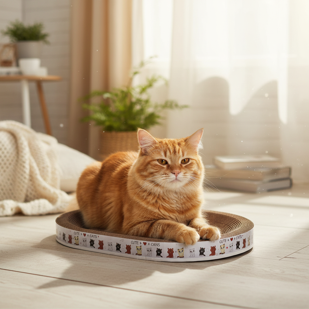 Cozy Round Cat Scratching Lounge for Healthy Claws