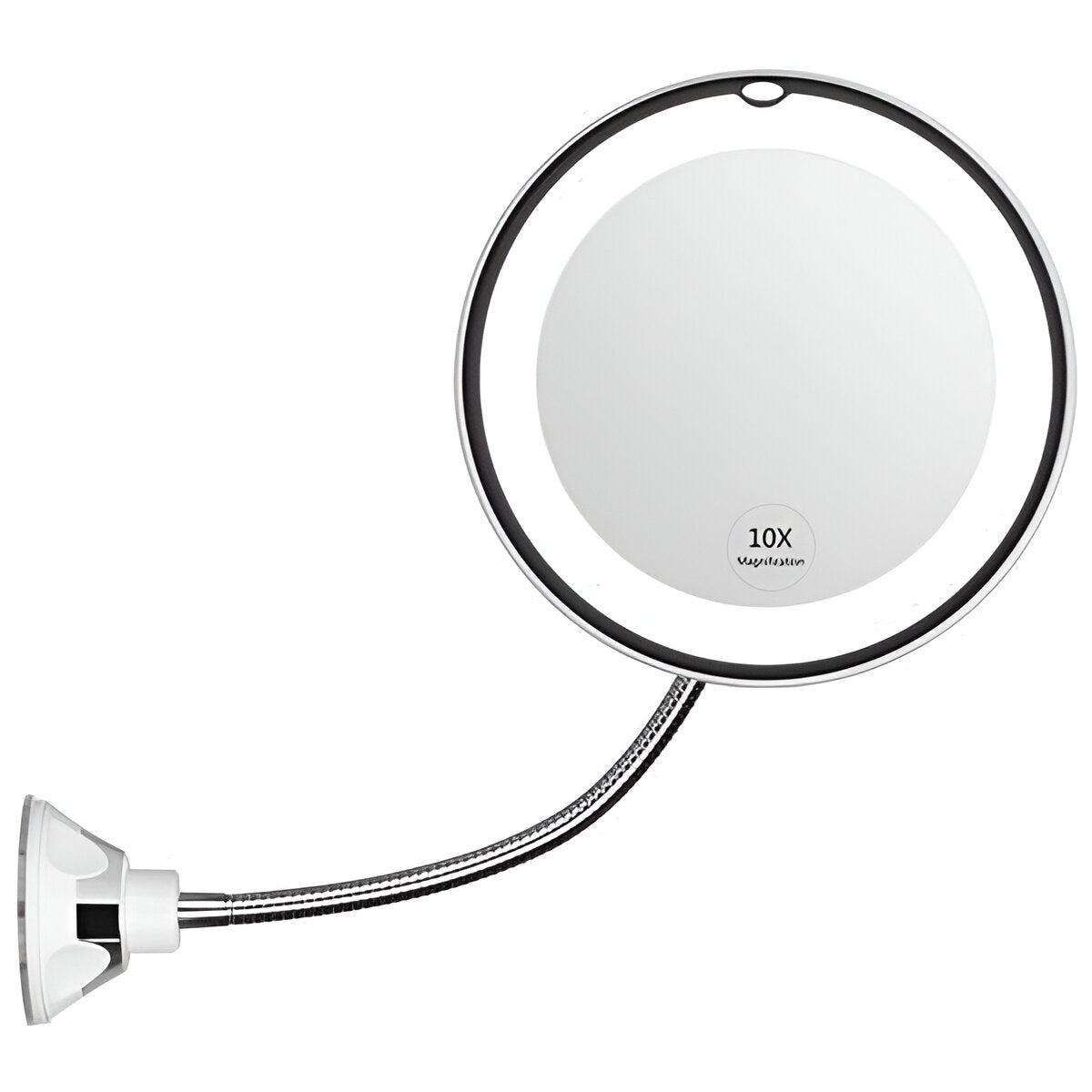 Compact 10X Suction Cup LED Vanity Mirror