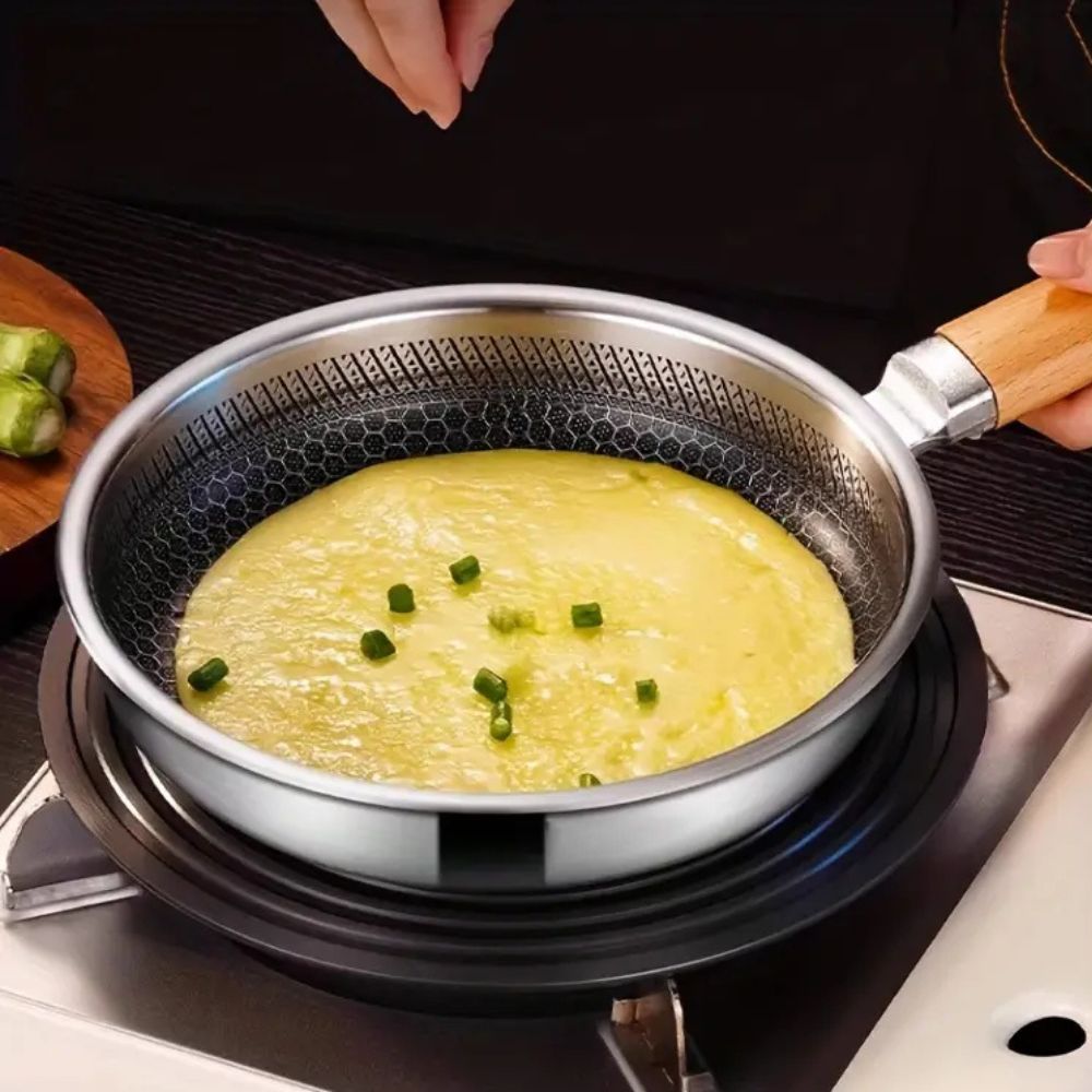 EasyCook Nonstick Stainless Steel Frying Pan with Ergonomic Handle