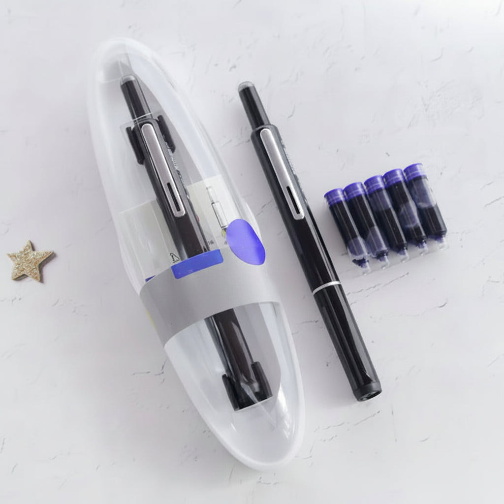 Elegant Stainless Steel Fountain Pen with Smooth Retractable Mechanism