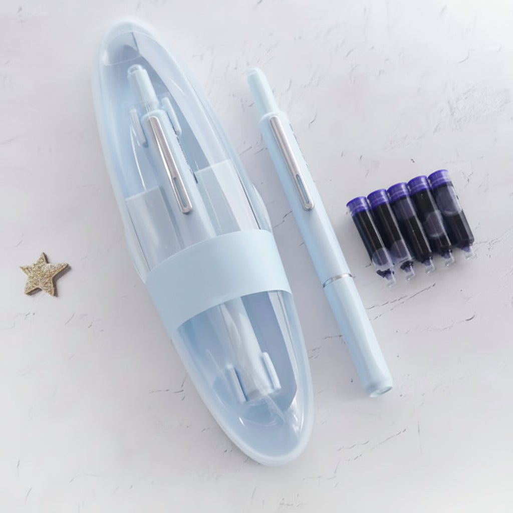 Elegant Stainless Steel Fountain Pen with Smooth Retractable Mechanism