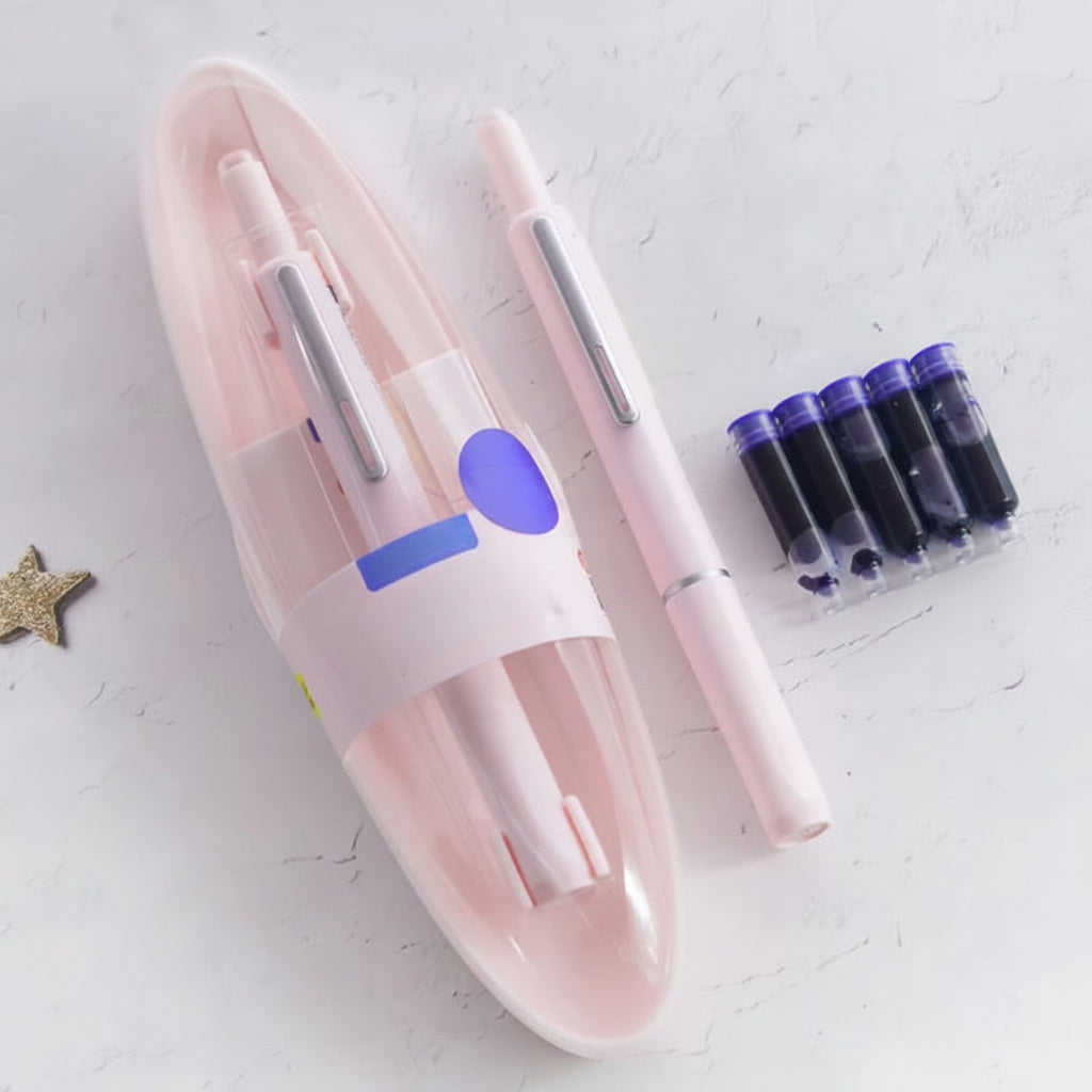 Elegant Stainless Steel Fountain Pen with Smooth Retractable Mechanism