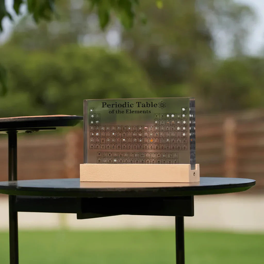 Radiant Element Display: Illuminated Periodic Table Showcase