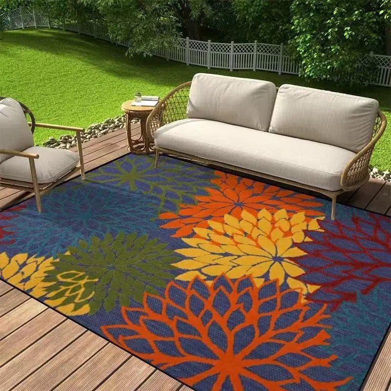 Vibrant Garden Outdoor Mat for All Seasons, Slip-Resistant Design