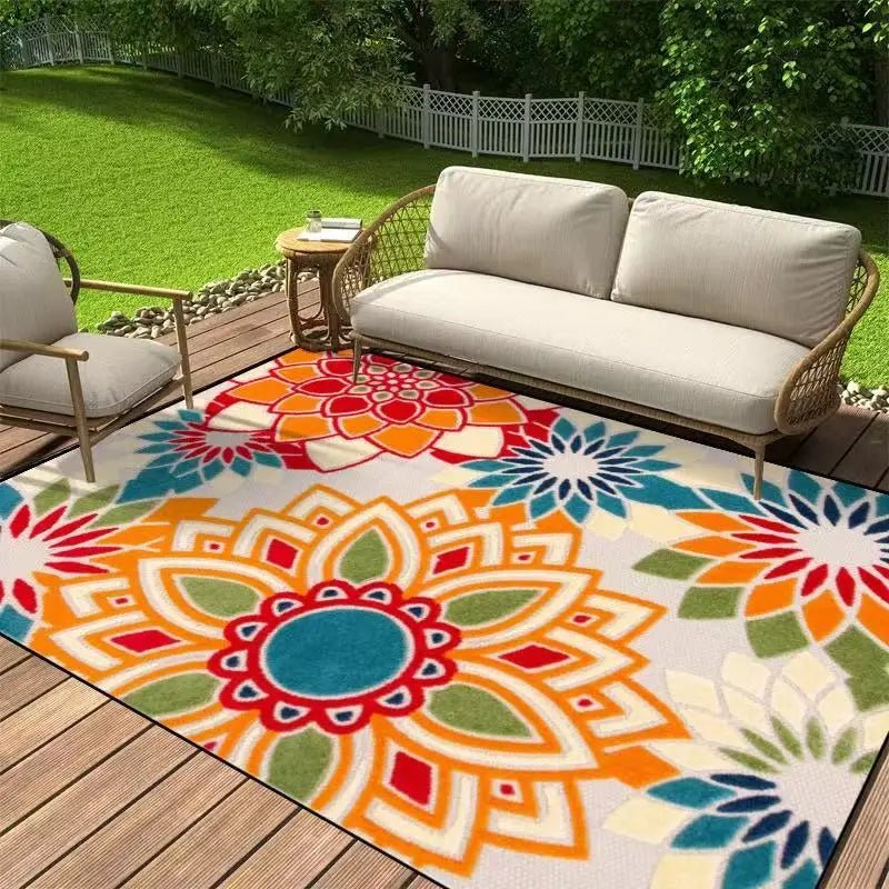Vibrant Garden Outdoor Mat for All Seasons, Slip-Resistant Design