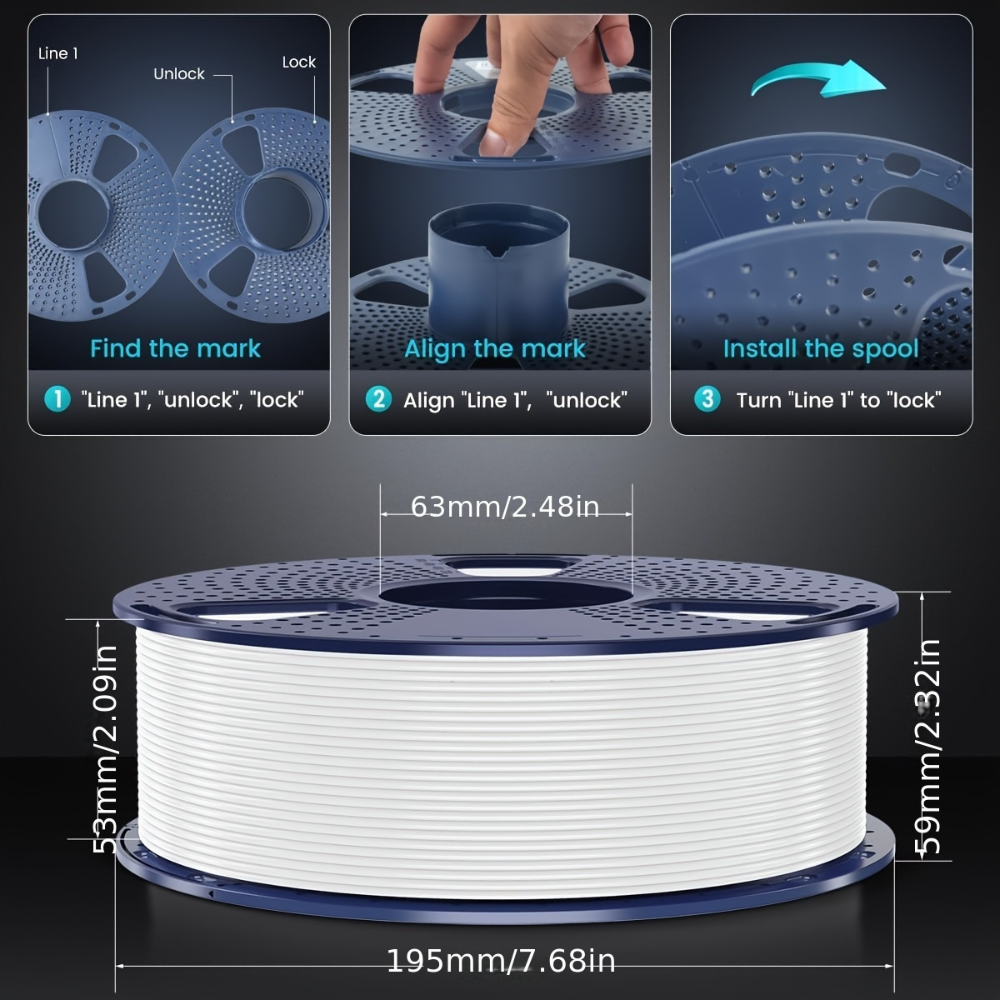 Durable 3D Printing Filament, 1.75mm, High-Strength Spool