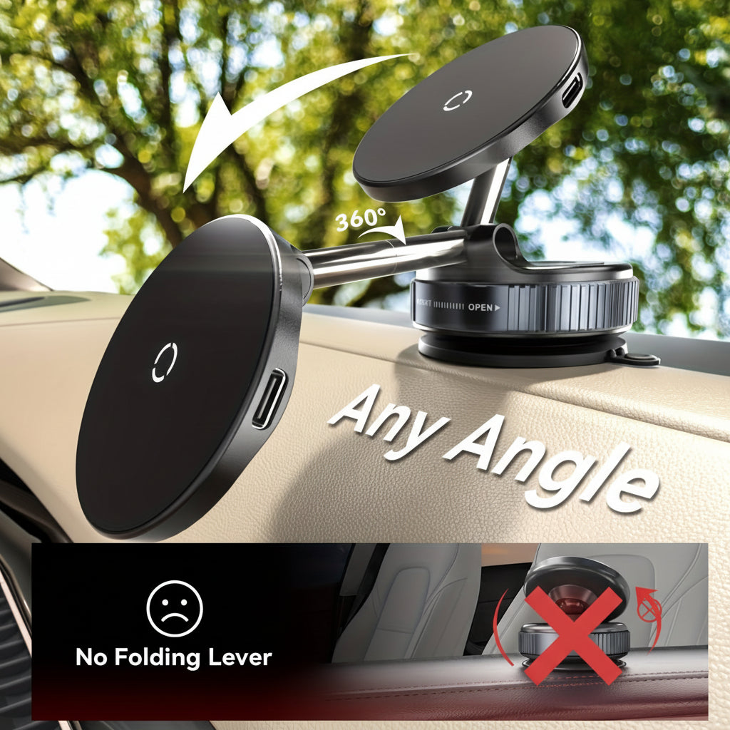 Aluminum Magnetic Car Phone Charger & Holder