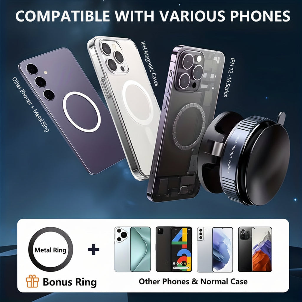 Aluminum Magnetic Car Phone Charger & Holder