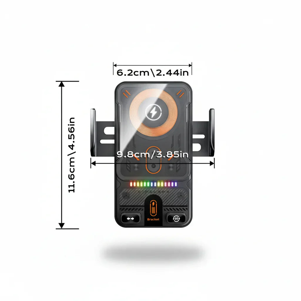 Smart Car Phone Mount with Vent Clip and Quick Charge