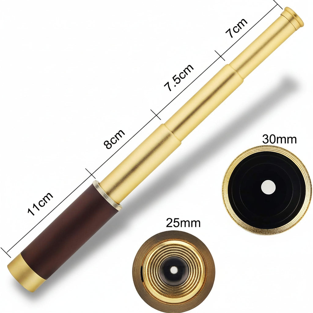 Compact Leather-Wrapped Telescope with 25x Magnification