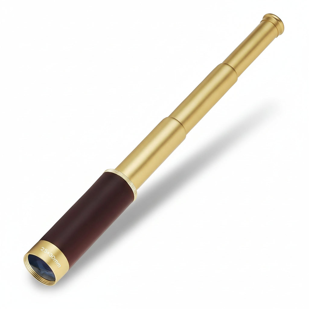Compact Leather-Wrapped Telescope with 25x Magnification