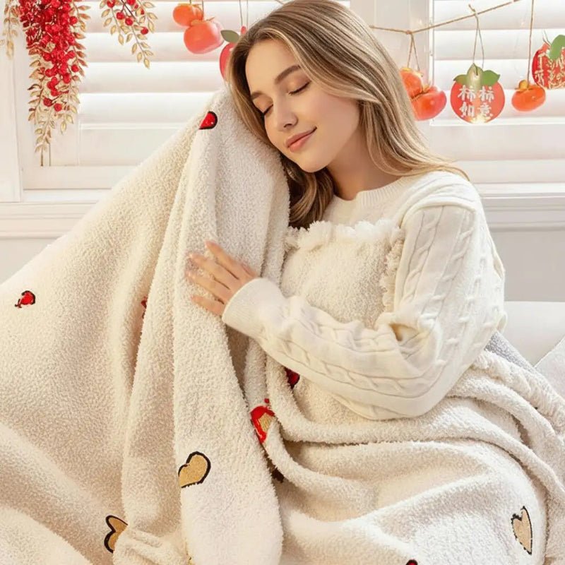 Cozy Christmas Fleece Blanket with Charming Tree Design