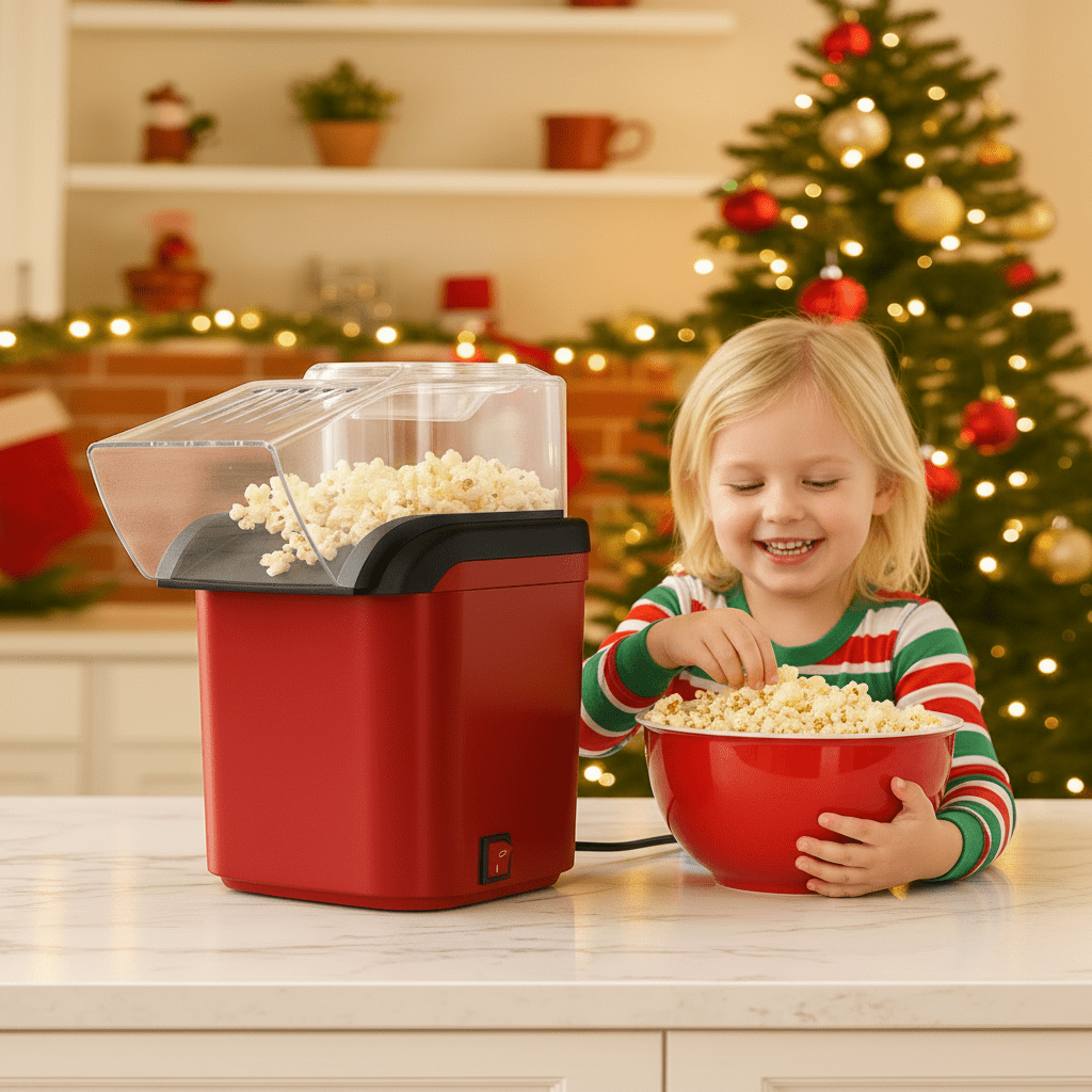 QuickPop Mini Hot Air Popcorn Maker for Guilt-Free Treats