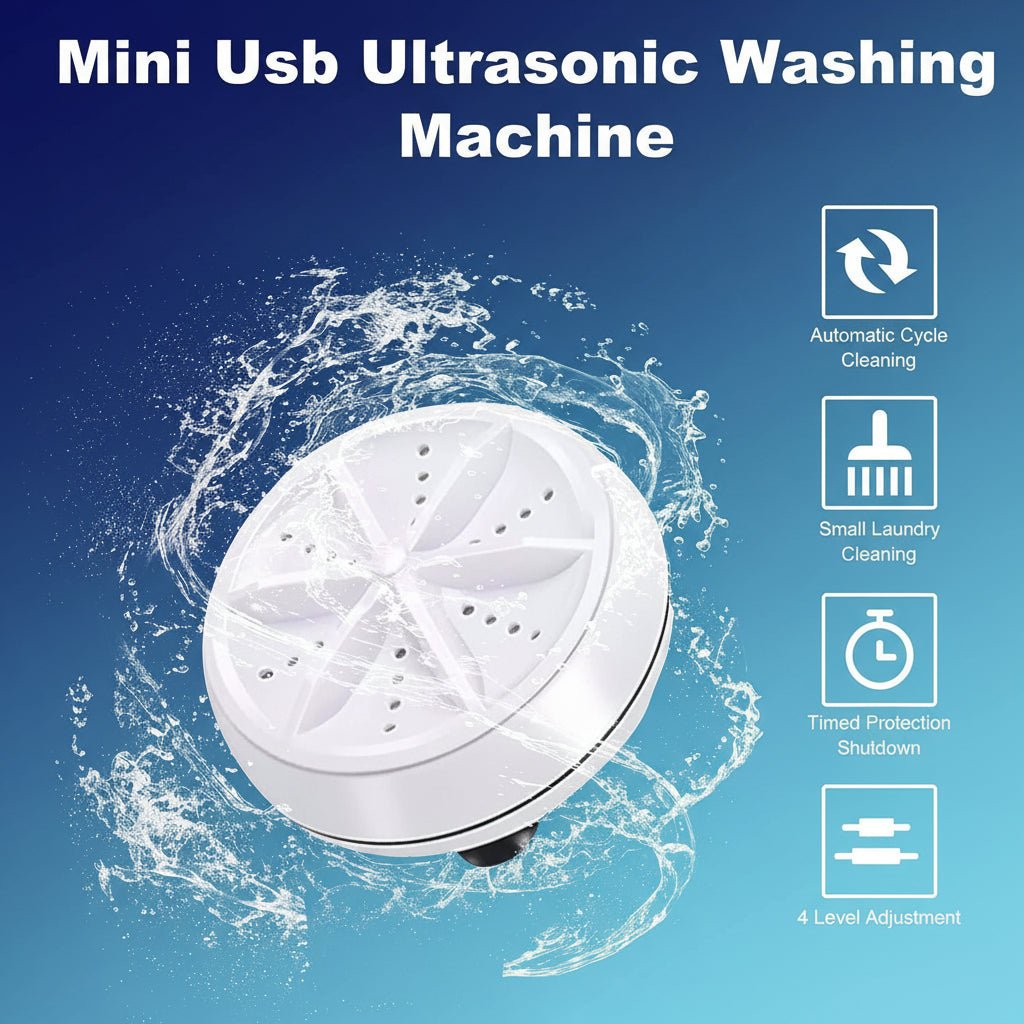 Compact USB Ultrasonic Fabric Cleaner for Travel and Everyday Use