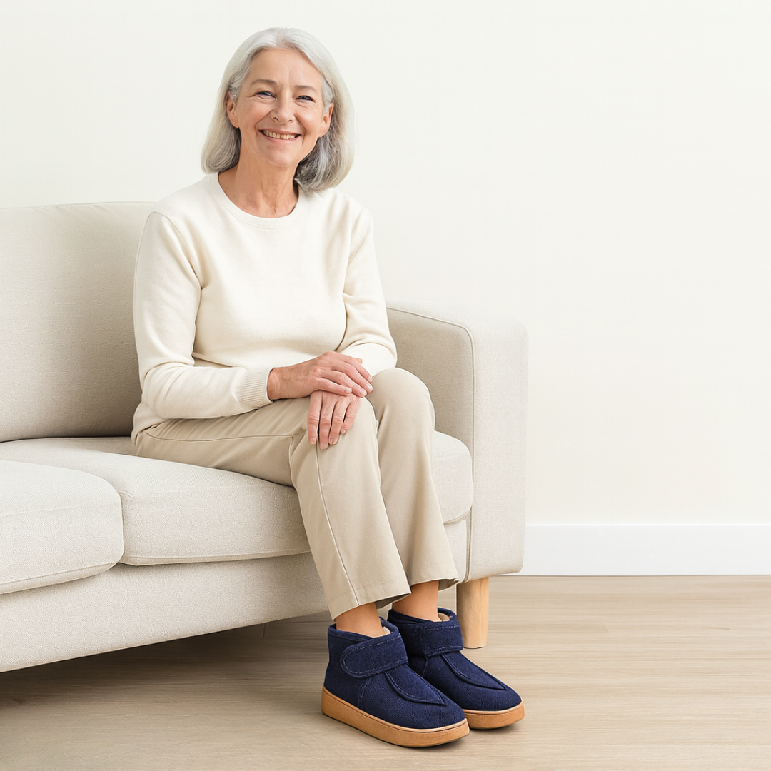 Non-Slip House Slippers for Seniors | Wide Opening Design