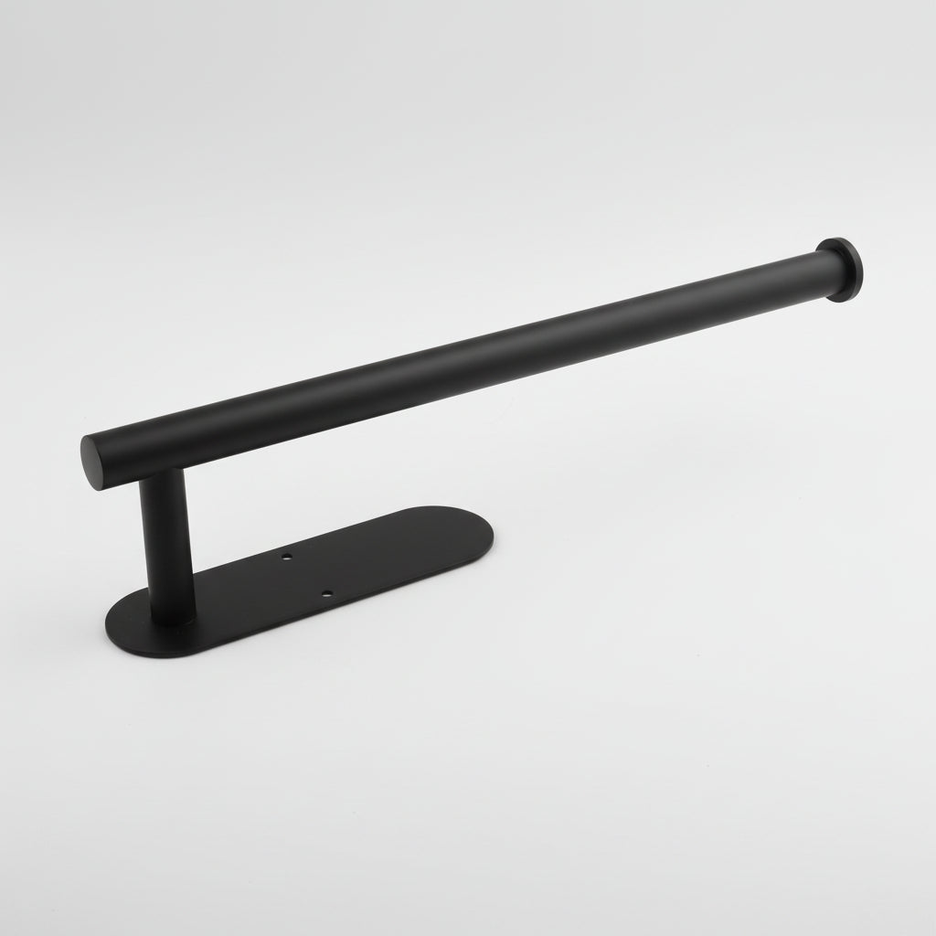 Space-Saving Under-Cabinet Paper Towel Holder in Black Steel