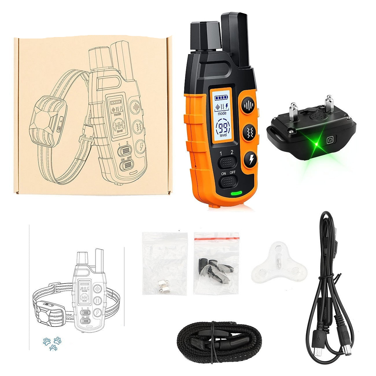 Waterproof Dog Training Collar with Rechargeable Battery – 1000m Range