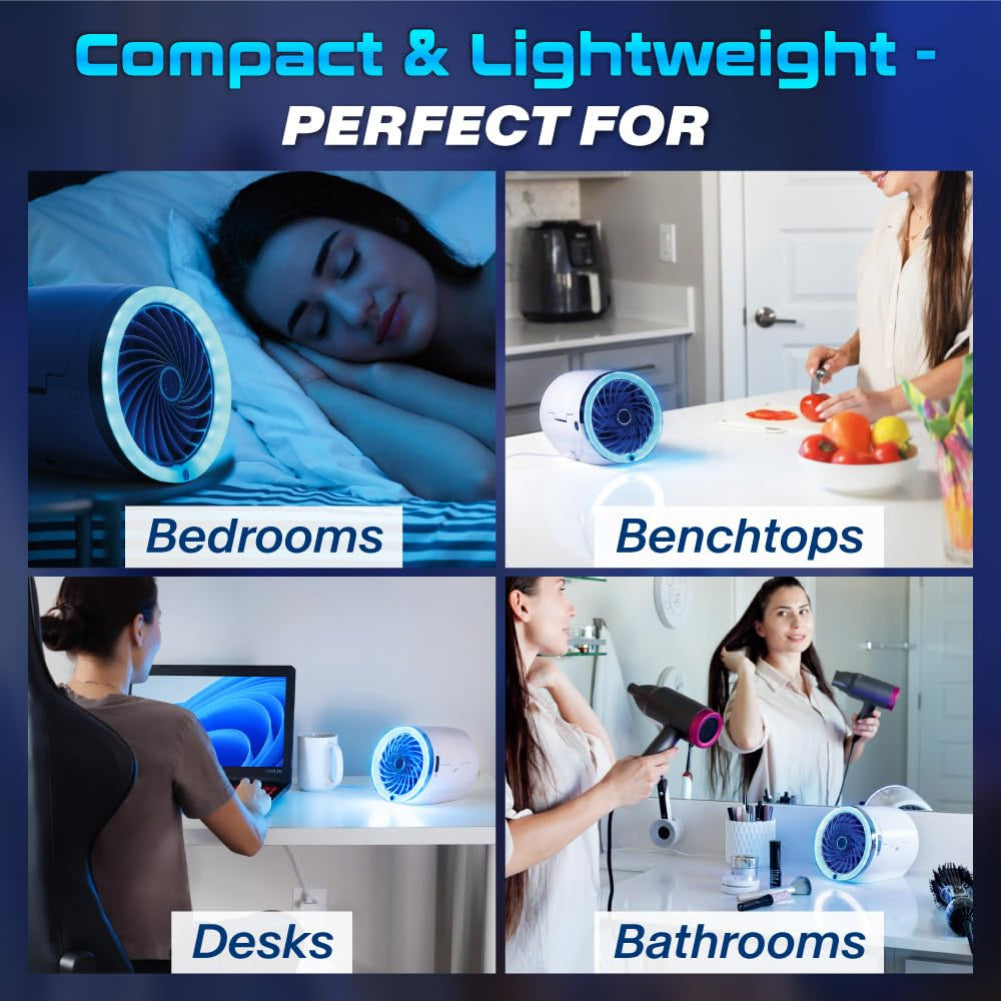 Portable Evaporative Cooler with Ice Pack - Compact Fan for Travel & Desk