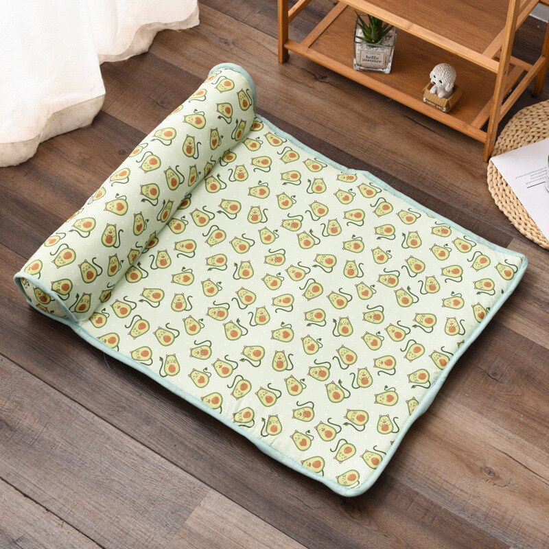 Self-Cooling Pet Bed with Plush Cushion - Breathable Summer Comfort