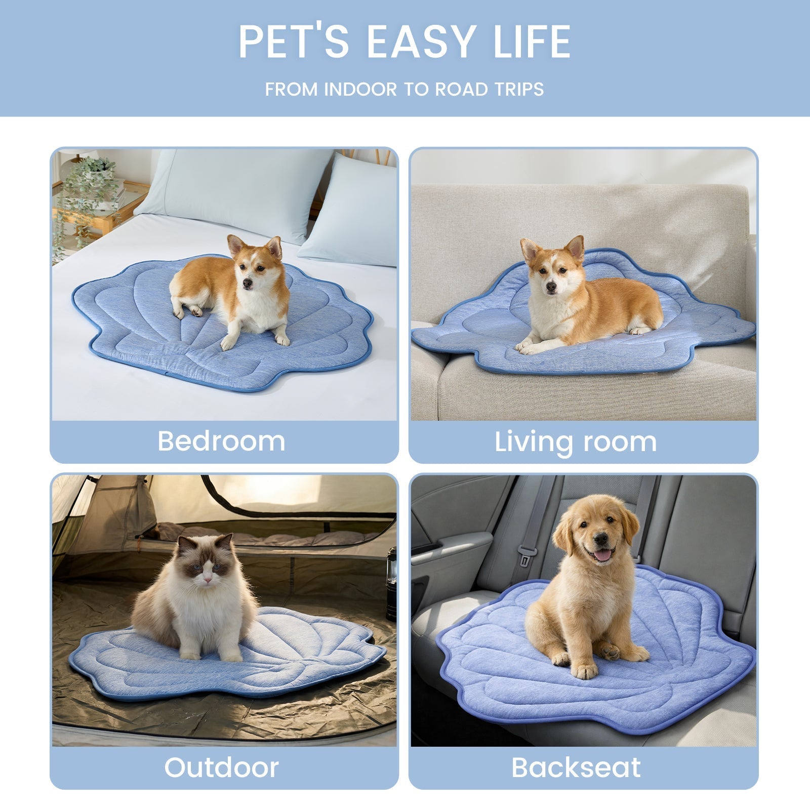 Cooling Mat for Pets | Waterproof Non-Slip Fabric for Comfort