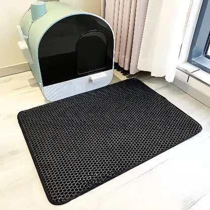 Cat Litter Mat with Dual-Layer Construction, Water-Resistant, Machine Washable