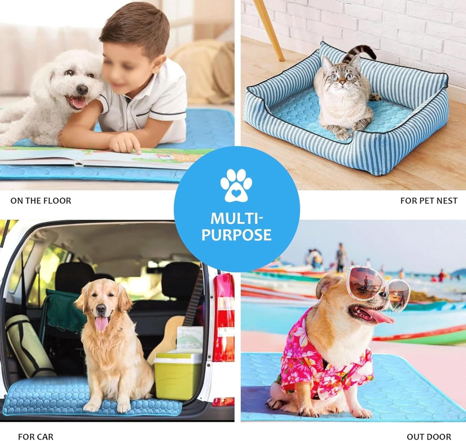 Extra-Large Dog Cooling Pad with Breathable Fabric for Summer Use