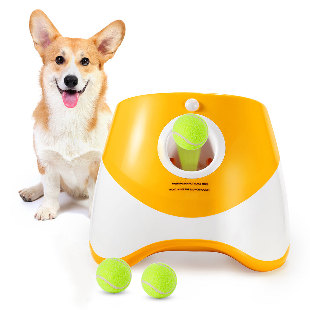 Interactive Dog Toy – Automatic Ball Launcher with Distance Adjustment