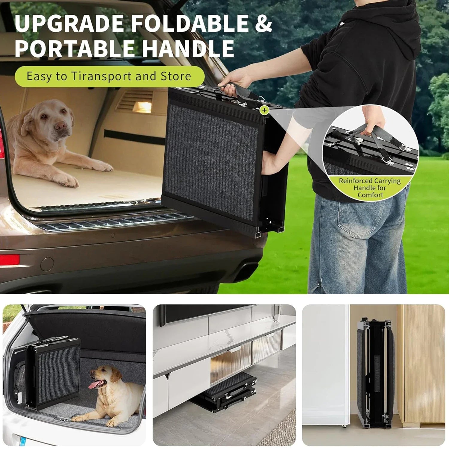 Folding Dog Ramp for Bed and Car – Lightweight, Non-Slip Pet Access